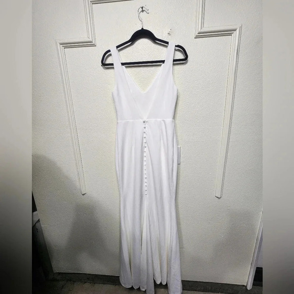 Lulus Into Your Heart White Button Back Mermaid Maxi Dress M Wedding Bride - Picture 9 of 15